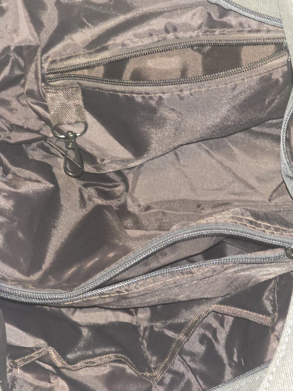 Canvas Hobo Bag With Attached Key Fob View 3